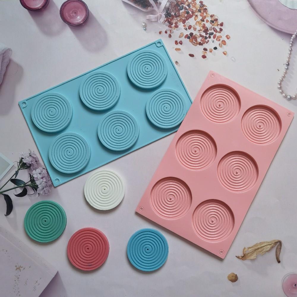 6-Piece Mosquito-Repellent Incense Cake Silicone Mold Cake Mold Mousse Non-Stick Silicone Jelly Candy Mold 3D Mold DIY