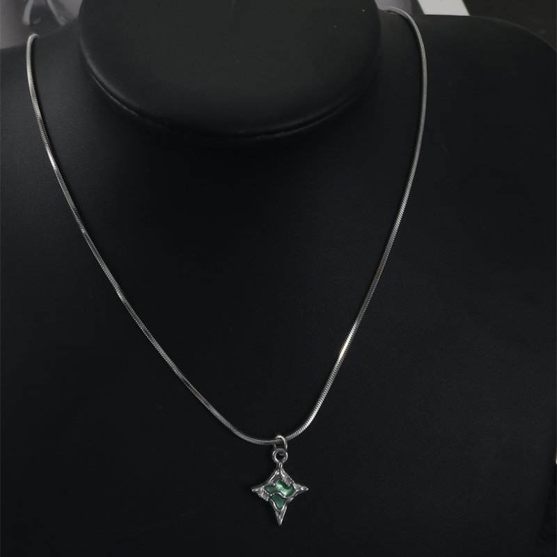 韩国新款高级设计感贝母蝴蝶钛钢项链女饰品小清新百搭气质网红锁骨链A123 b013