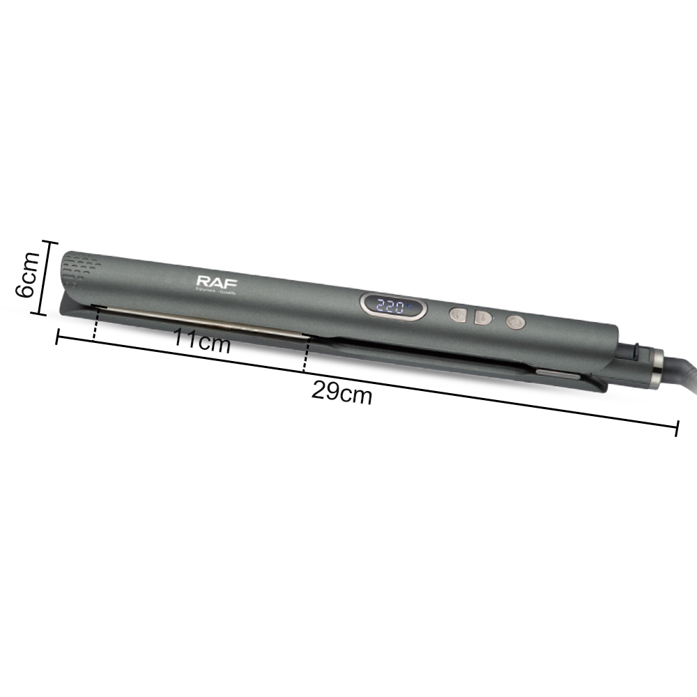 RAF's new two-in-one curling iron and straightener, ceramic clamp, suitable for both dry and wet straight curls, large inward bangs, R.4410 Item Picture