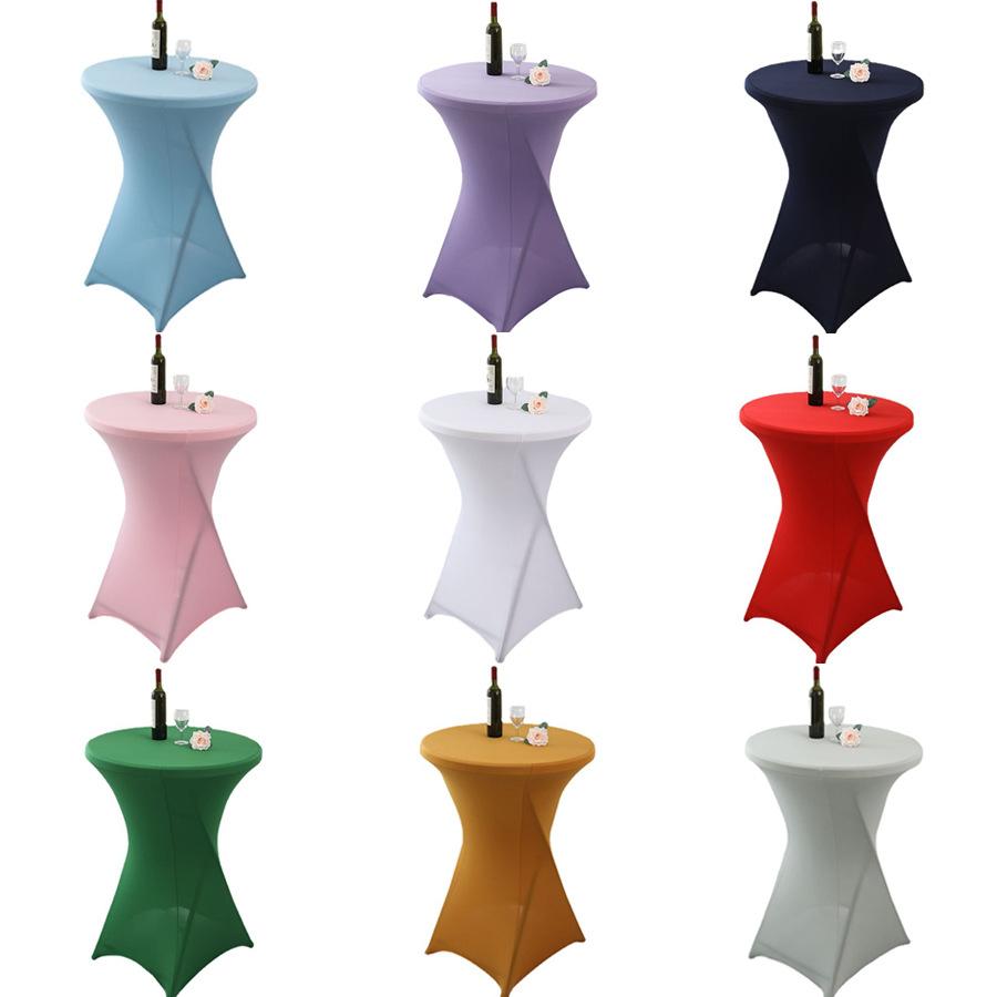 wholesale bar high foot bar stretch tablecloth banquet tablecloth cocktail round table cover white elastic table cover