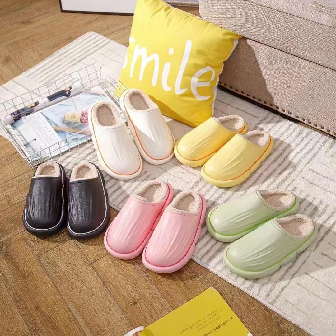Spot Foreign Trade Plastics Shoe Slippers Men's and Women's Slippers Cotton Slippers Macaron Color Comfortable Simple Lightweight Guangzhou Women's Shoes