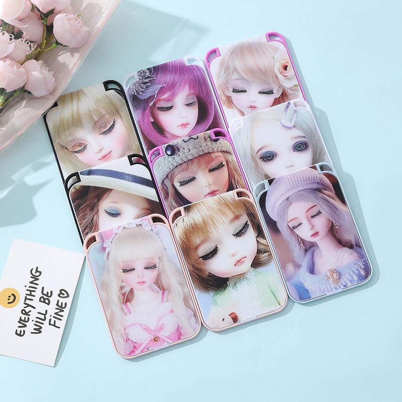 mirror makeup mirror foldable portable cute barbie doll magic card mini mirror cd blink eyes