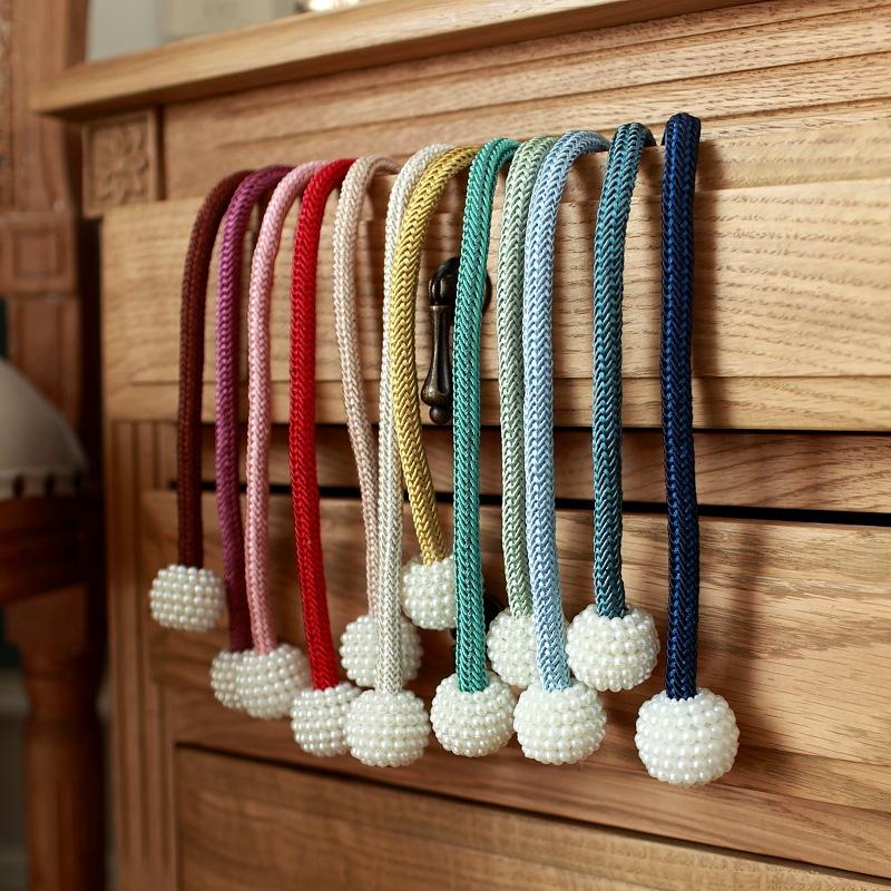 pearl korean cute magnetic snap curtain tying window screen strap curtain fabric curtain accessories curtain rope curtain