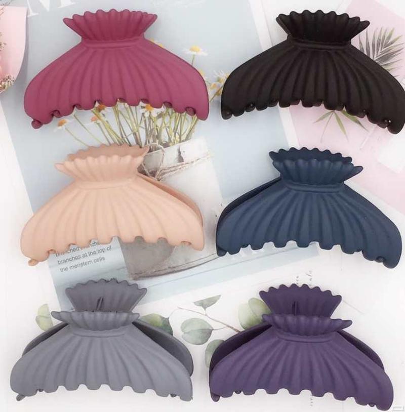 korean hair accessories large solid color frosted sea shell-shaped hair clip hair clip bath hair claw updo hair accessories