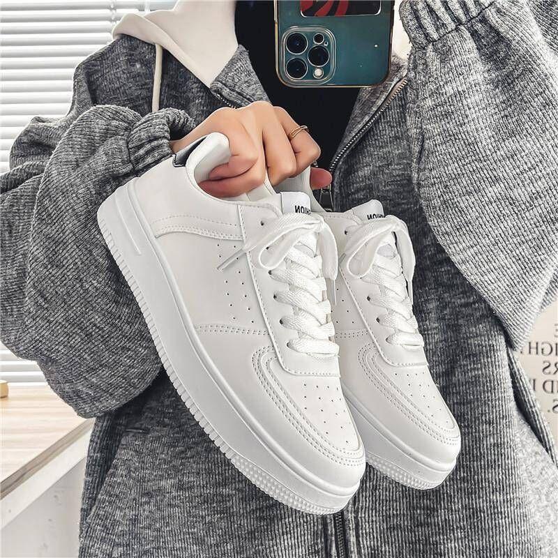 air force no. 1 men's white shoes 2023 autumn breathable all-matching men's shoes student pure white sports casual borad shoes