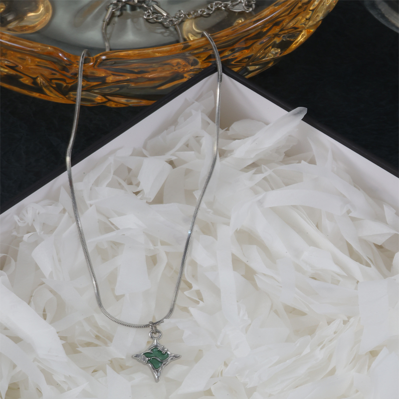 韩国新款高级设计感贝母蝴蝶钛钢项链女饰品小清新百搭气质网红锁骨链A123 b013细节图