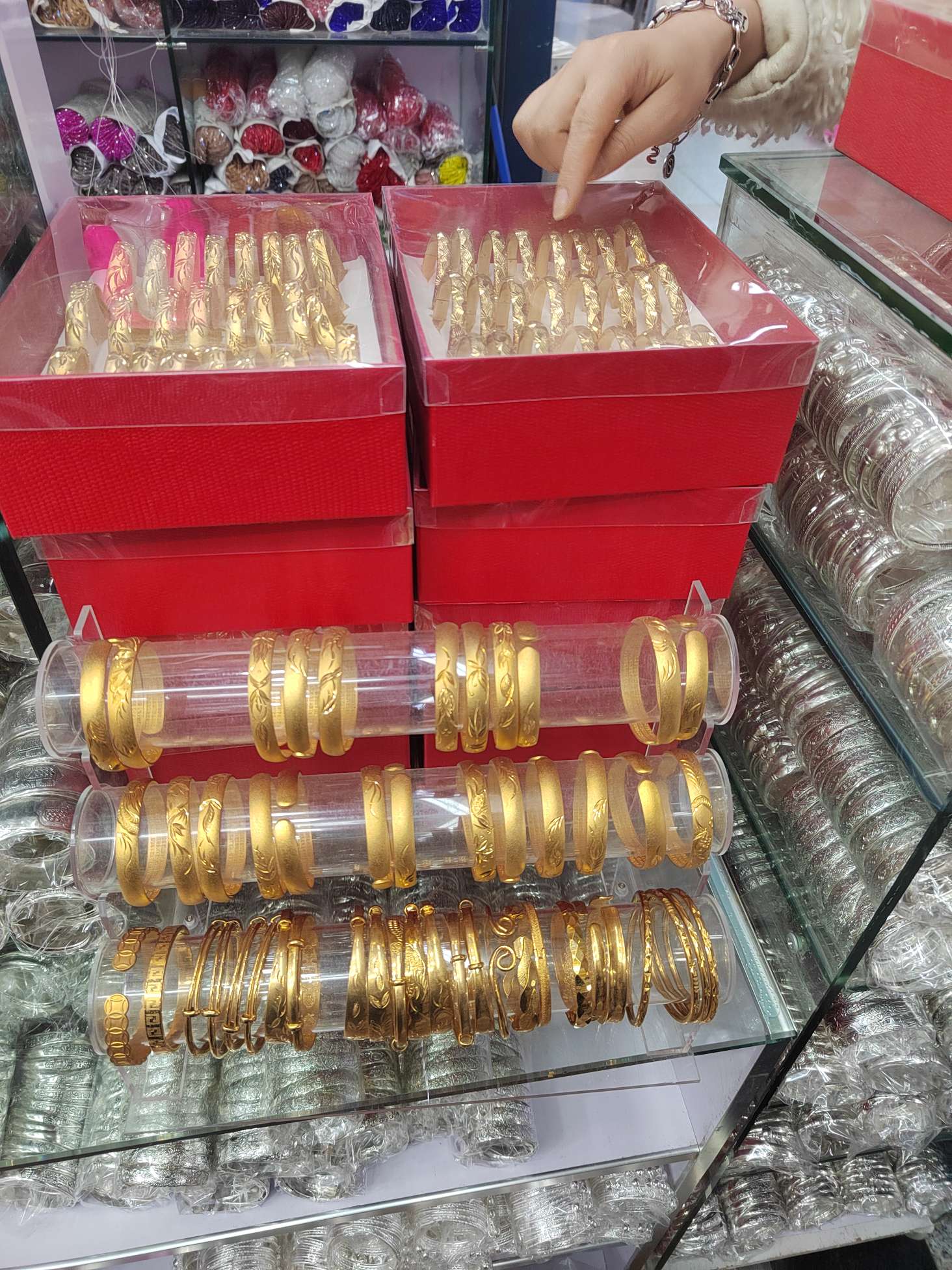 沙金景泰蓝玉手镯 精致手链 手饰饰品 高端气质女士手镯 时尚潮流手饰配件细节图