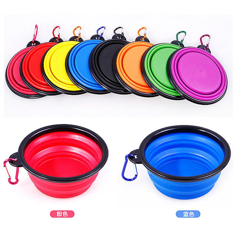 pet silicone foldable bowl dog rice bowl dog food bowl drinking water dog bowl anti-tumble pet bowl tableware dog basin supplies
