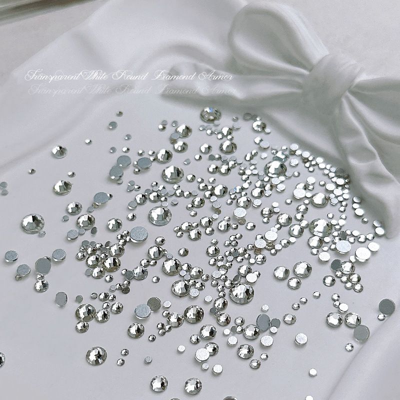 1,440 imitation Austrian nail diamonds, super shiny nail water diamonds, Czech Austrian diamond flat bottom round diy, International Trade A diamond flat bottom small round diamond nail accessories, nail accessories, nail accessories, nail diy accessories Specification image