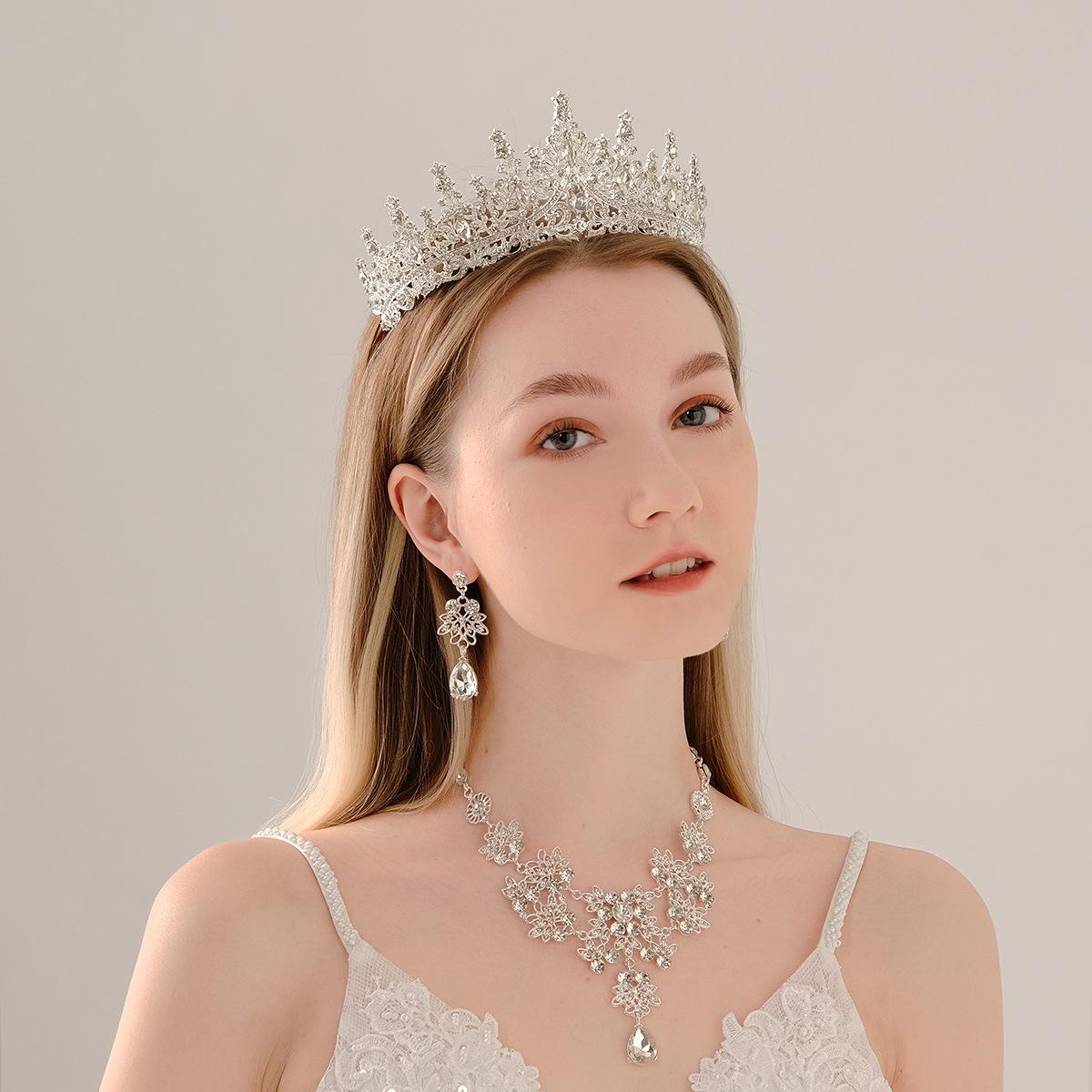 jewelry set necklace earrings crown wedding three-piece wedding dress dinner ornament bridal necklace wholesale