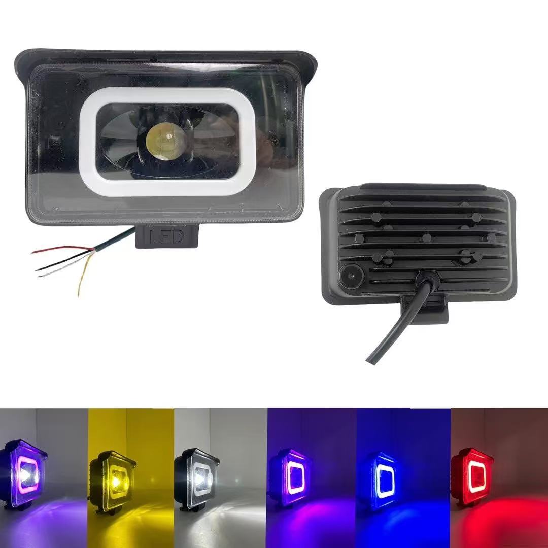 New type of automotive LED work light with light source lens spotlight, engineering car roof light, flashing angel eye spotlight Item Picture