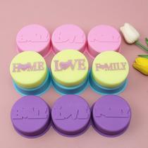 Three-Piece round Soap Mould Silicone Mold DIY Handmade Soap Mold Cylindrical Cake Mold Cross-Border Single Hole Soap 115G