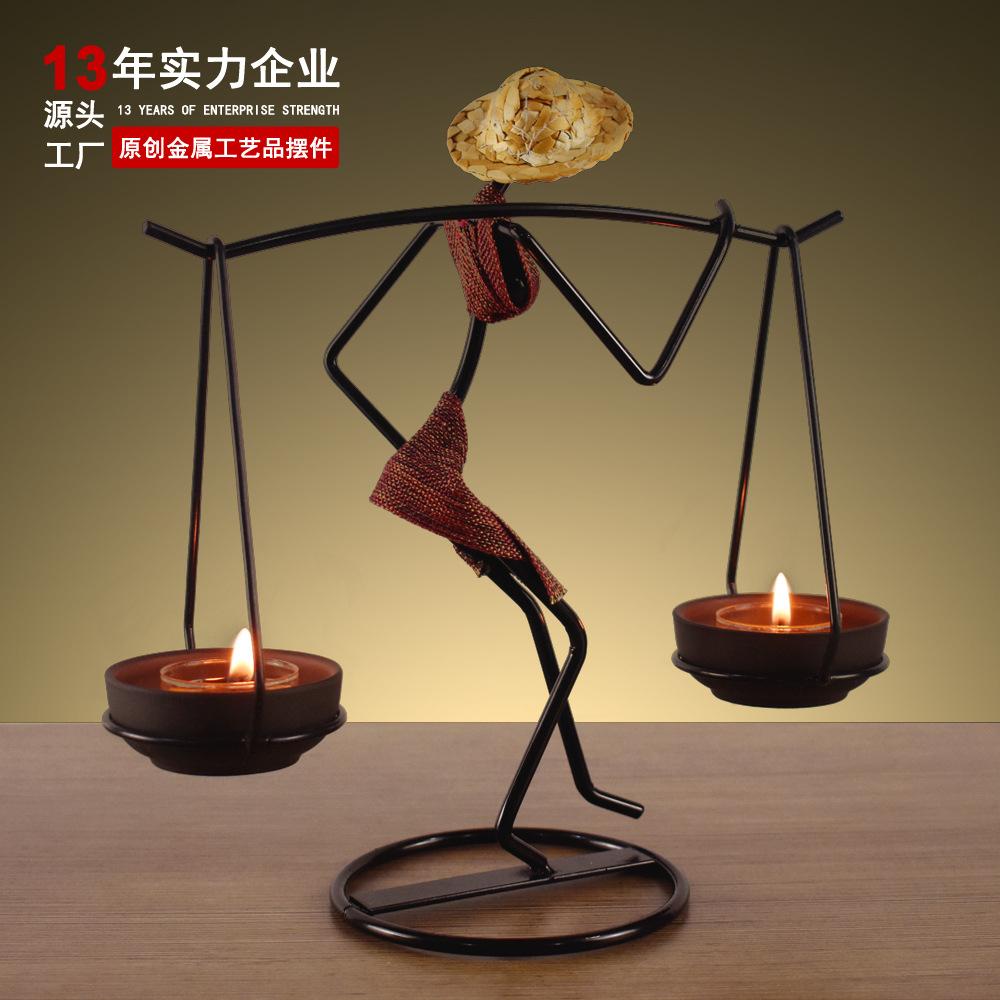 Pastoral Character Candlestick Romantic Candle Holder Dai Burden Girl Table Decoration Home Decoration Gift