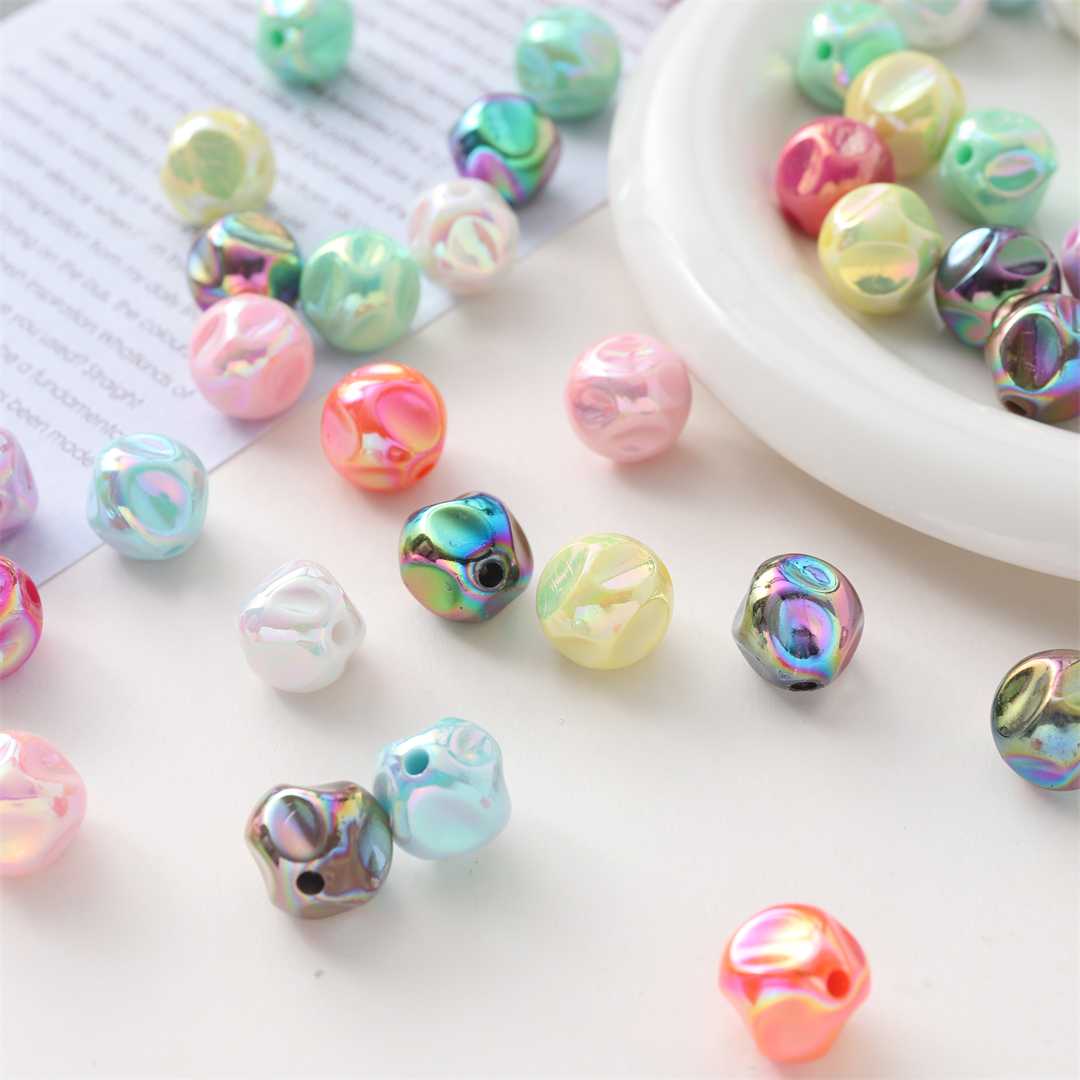 Acrylic through-hole AB electroplated FIG beads, loose beads, diy phone case, chain, necklace, bracelet material accessories Application Scenario