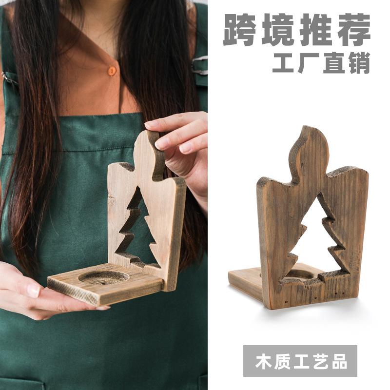 simple candle holder modern wooden romantic candlestick creative hollow christmas candlestick decoration wooden candle holder