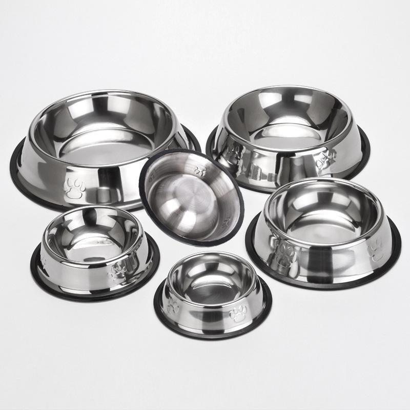 stainless steel dog bowl pet supplies anti-tumble  bowl thickened pet bowl easy to clean non-slip stainless steel pet bowl Application Scenario