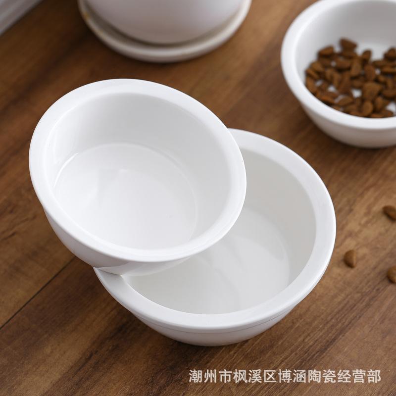 pet supplies bowl basin pet bowl dog basin food basin pet food basin ceramic double bowl food basin bamboo rack