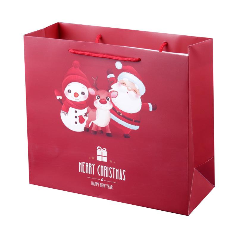 christmas gift bag handbag christmas eve apple packaging bag christmas gift bag red christmas paper bag in stock Item Picture