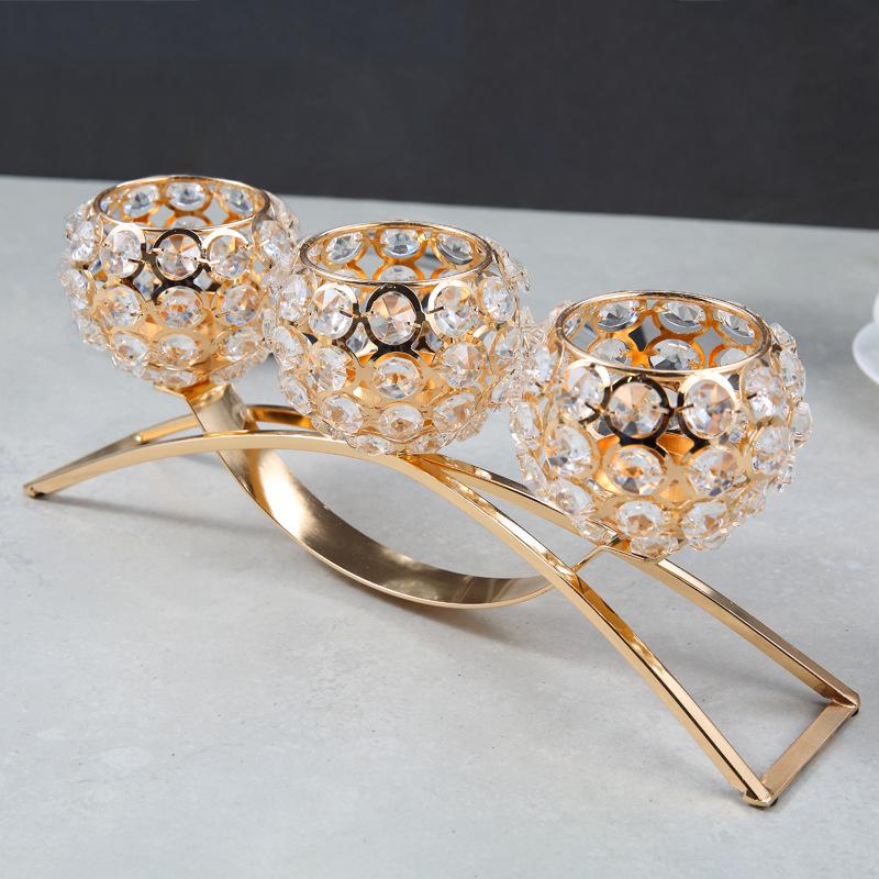hot sale european style candle holder decoration nordic romantic candlelight dinner props gold light luxury iron dining table candle light