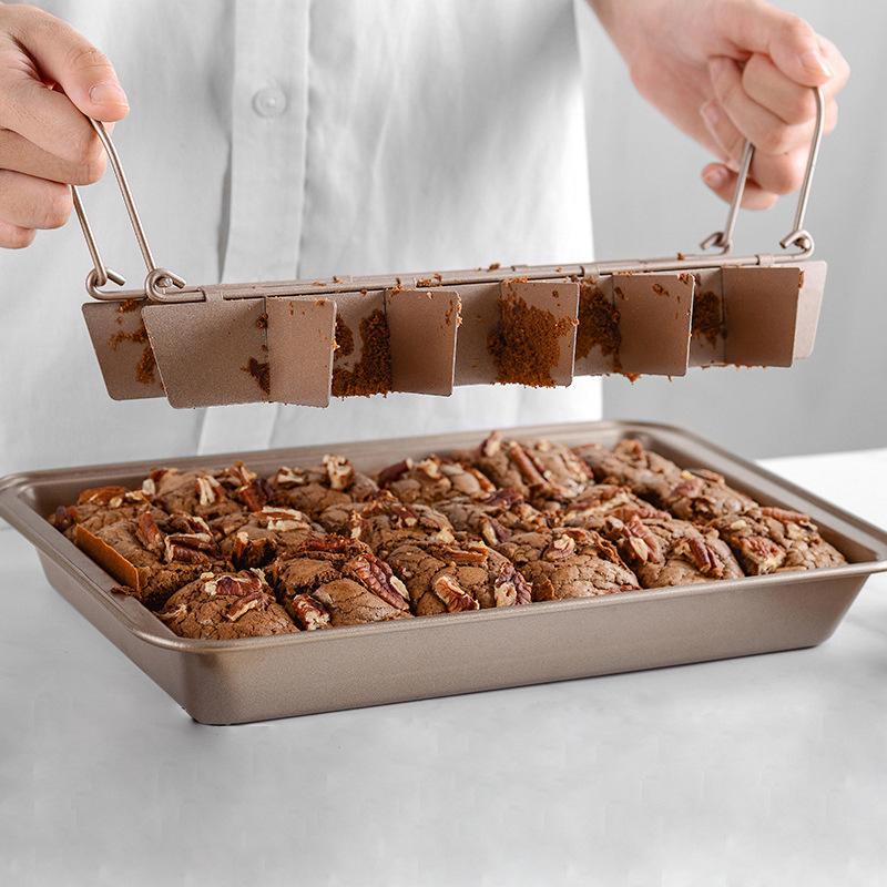 solid bottom brownie baking pan square non-stick cake mold thickened baking tool suit cake pan