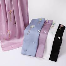 new bubble chiffon chinese style scarf hand-stitched lotus spot drill hui scarf malaysia scarf hijab