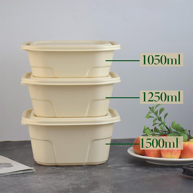 disposable square box corn starch degradable lunch box japanese sushi bento box fruit salad takeaway packing box