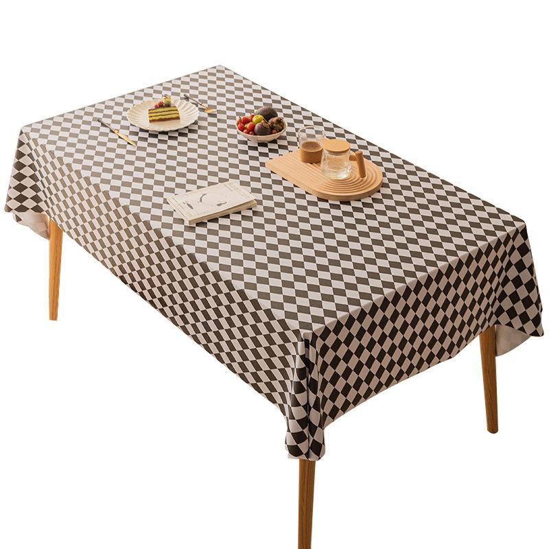 manufacturer internet celebrity pvc tablecloth waterproof and oil-proof disposable coffee table table cloth rectangular light luxury rhombus tablecloth wholesale Item Picture