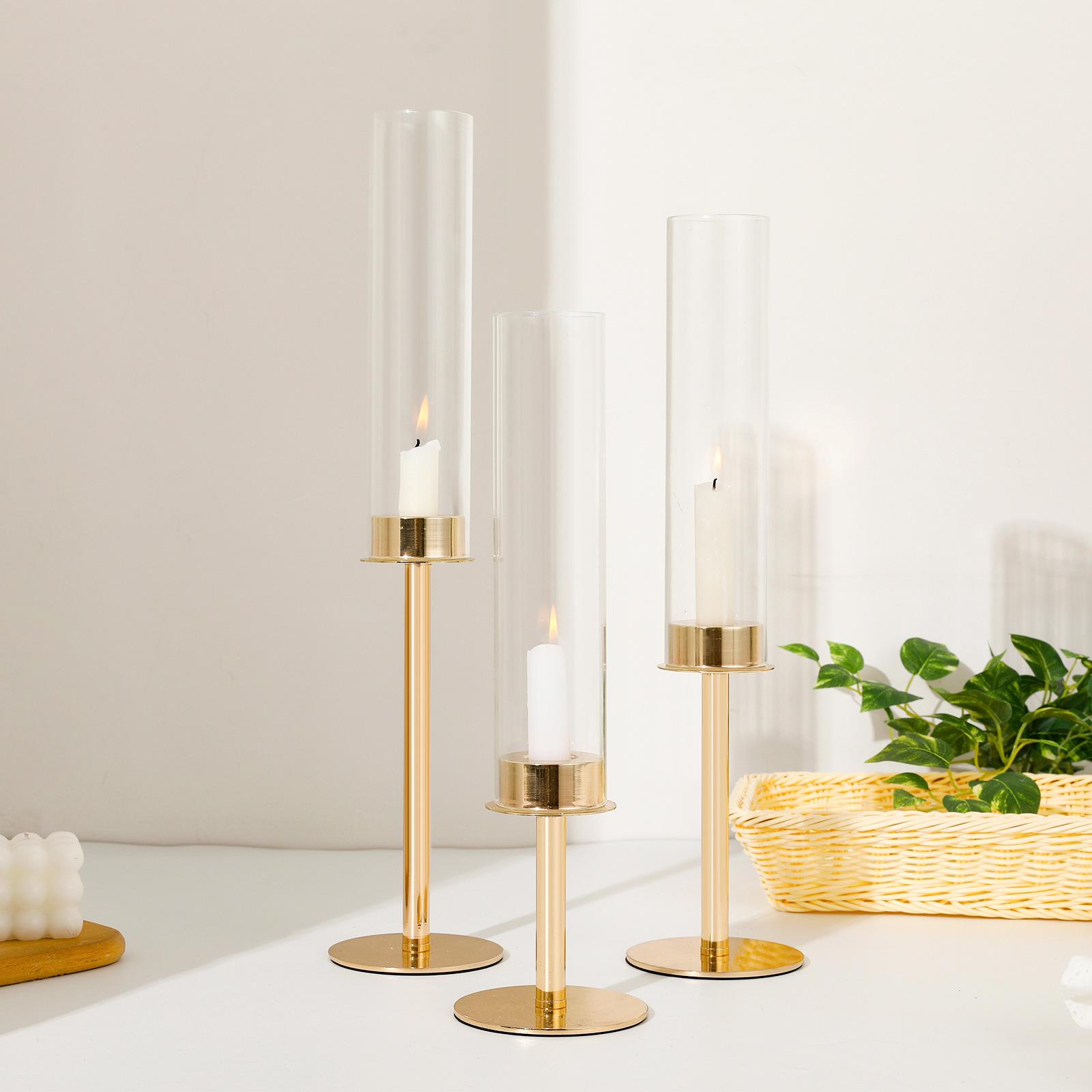 cross-border new arrival metal candlestick wedding ceremony golden candle holder birthday party decoration single-head electroplating candlestick