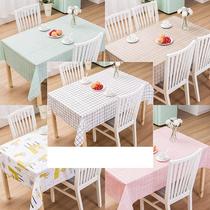ins style table cloth waterproof anti-scald oil-free pvc table mat rectangular plaid coffee table table cover cloth tablecloth