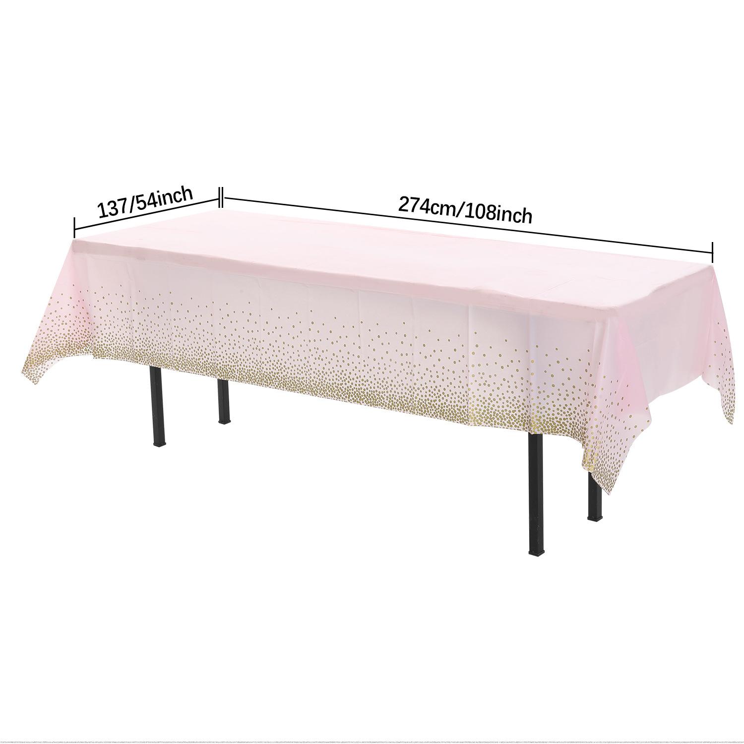 disposable tablecloth printed gold dot color thickened plastic party tablecloth layout decoration amazon hot sale Item Picture
