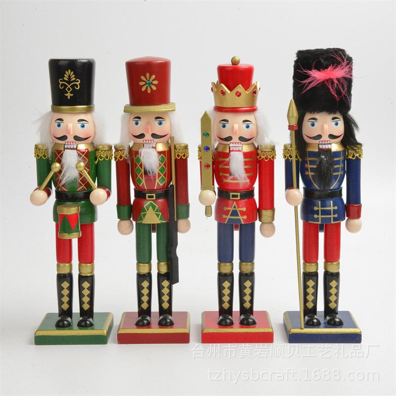 new sb58509 30cm classic red blue green coffee nutcracker soldier puppet craft decoration christmas gift