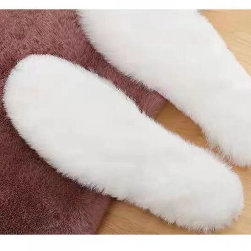 winter thicken thermal insole imitation rabbit fur wool insole fur integrated snow boots woolen cotton men and women fur