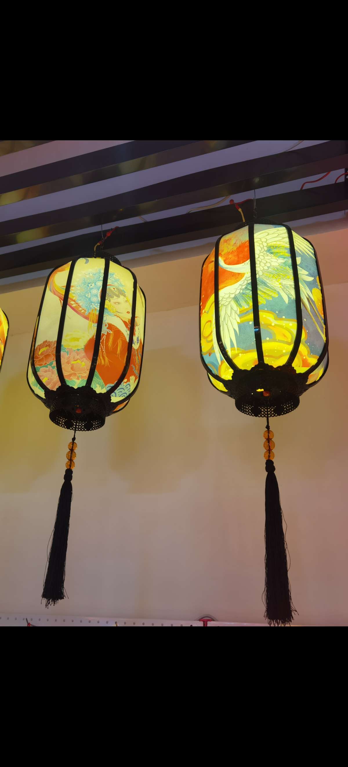 Festive lanterns for the New Year, portable stage decorations and music lights on the balcony Application Scenario