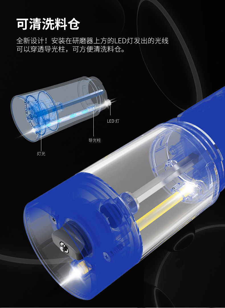 电动研磨器充电玫瑰盐小家电胡椒研磨器家用电器无线自动胡椒磨详情8