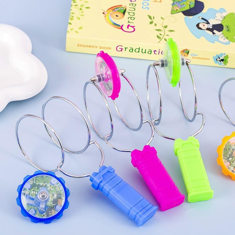 luminous flying track flying spinning gyro hand-cranking magnetic yo-yo colorful rotating magnetic screw toy uu Application Scenario