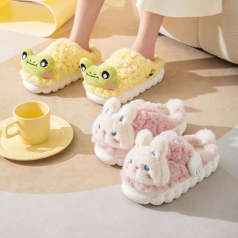 autumn and winter trending cartoon cute men and women indoor and outdoor couple household cotton slippers floor slippers