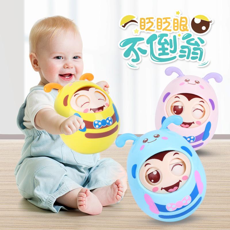 Tumbler Toy Baby 6 Months Baby Early Childhood Education Kid 0-1 Eyes Nodding to Comfort Children's Rattles Doll