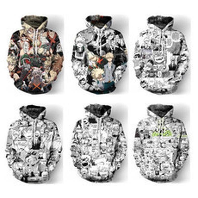 2020 new my hero academia 3 d digital printing men's casual hooded sweater cos anime peripheral