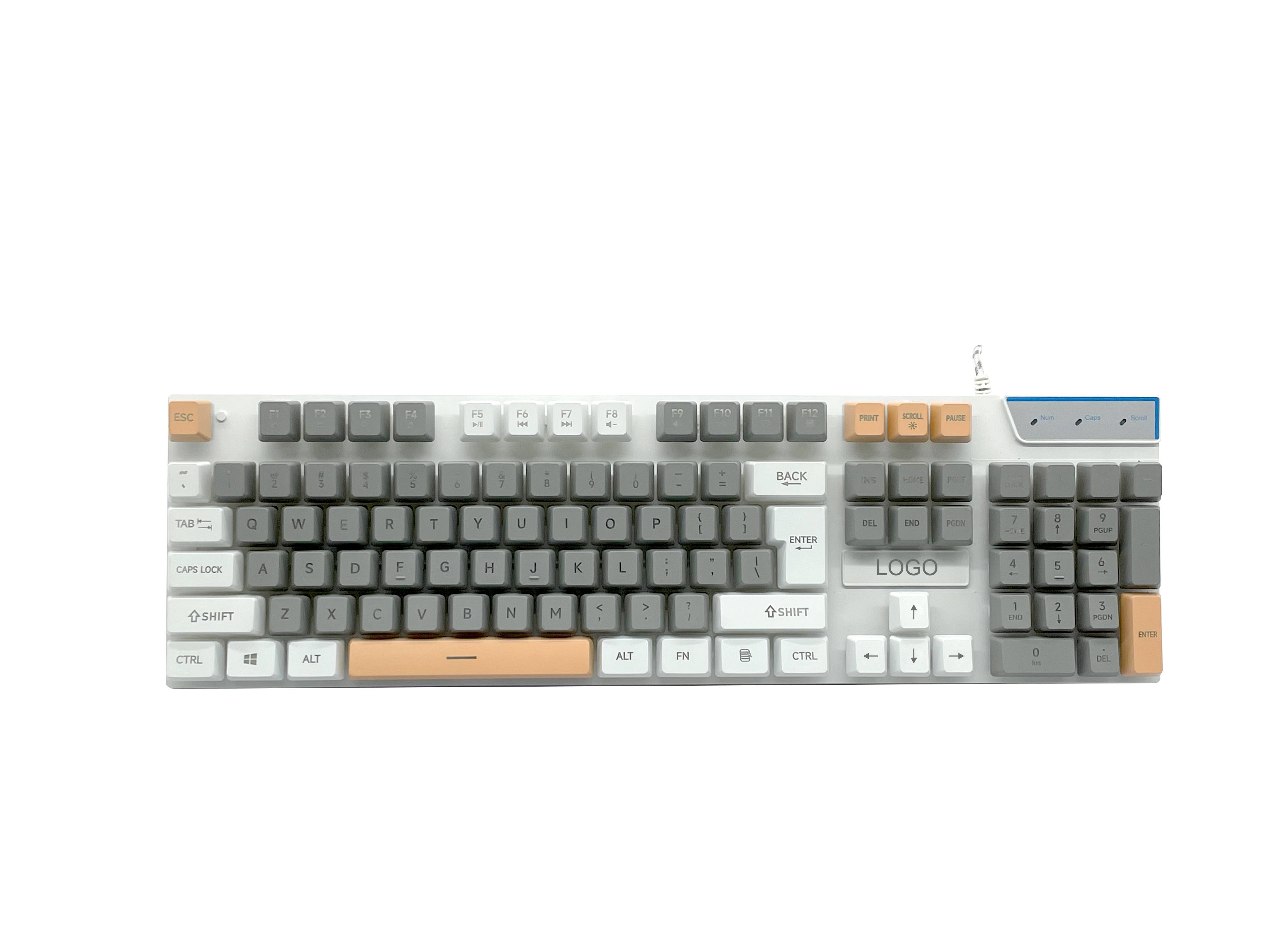 键盘鼠标有线键盘灰白橙混色键盘工厂热销  按数量价格面议