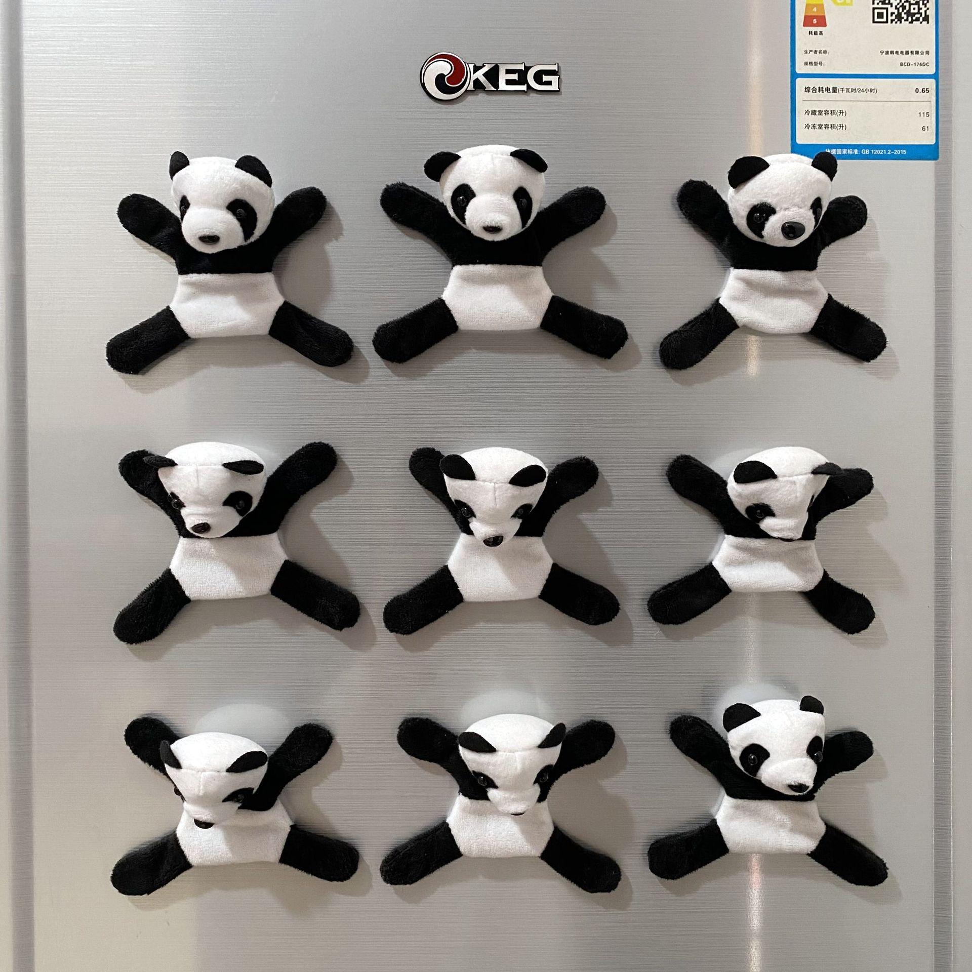 cartoon cute magnetic stickers refrigerator stickers little panda magnetic suction plush toy doll chengdu tourist souvenir gift