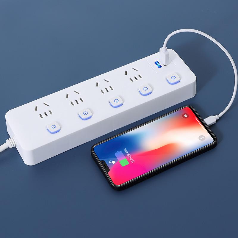 multi-function usb socket panel porous with wire household power strip power strip power strip patch board converter