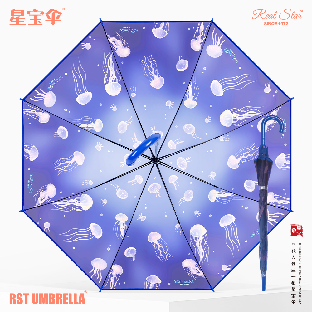 雨伞/防晒伞/透明雨伞/儿童雨伞/长柄透明雨伞白底实物图
