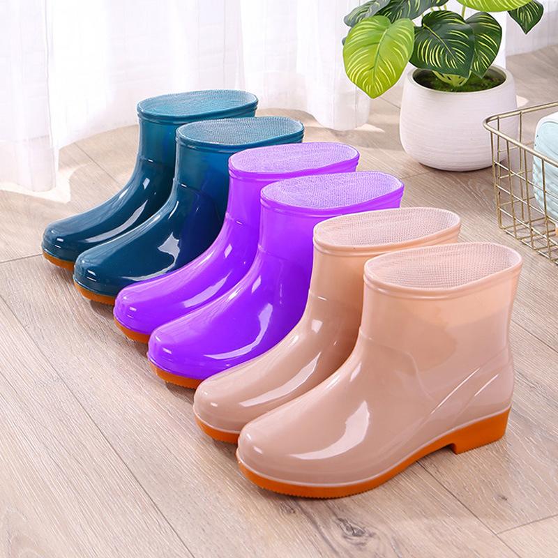 oxford bottom rain boots for women fashion short anti-slip rain boots wholesale adult outerwear rubber boots waterproof rain boots work rubber shoes