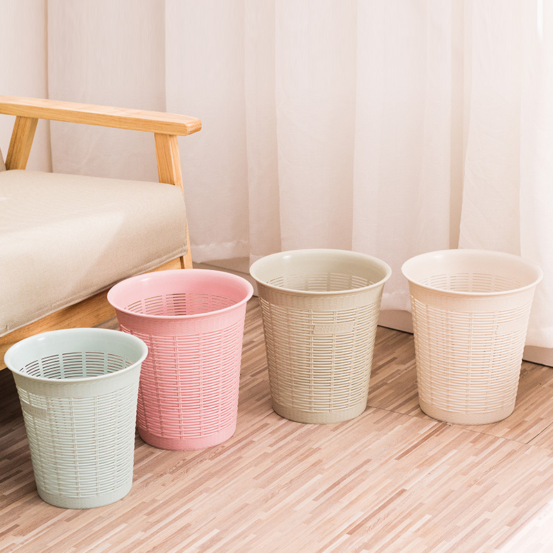 S147-311小号纸篓加厚垃圾桶纸屑收纳桶厨房杂物桶创意藤编纸桶