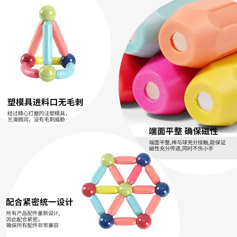 wholesale magnetic rods large particle toys children's decompression magnetic building blocks magnetic patch assembling variety magnetic rods cross-border