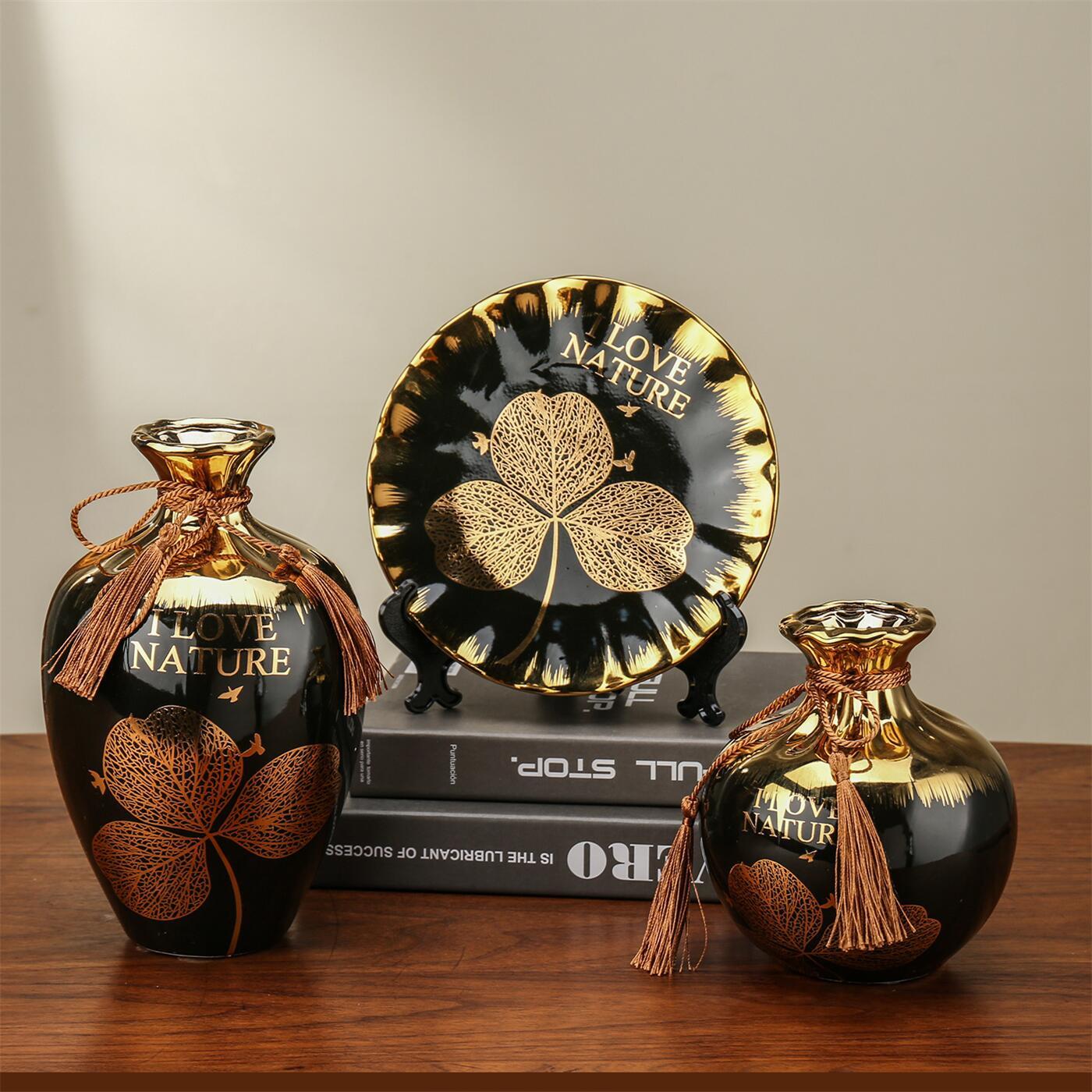 home living room european-style ceramic plate hanging plate hallway crafts tv cabinet decorations wine cabinet creative decoration 34