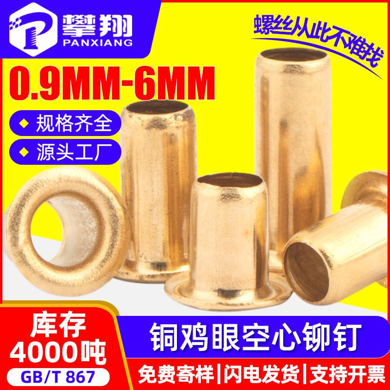 tubular brass corn in stock rivet hollow nail chicken nail eyelet button full hollow rivet 2/3/4/5mm