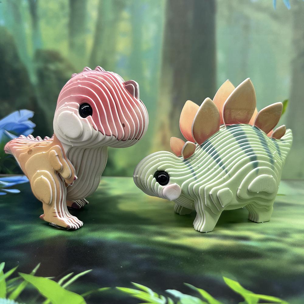 children's 3d paper puzzle fashion creative handmade diy paper puzzle with magnetic dinosaur cultural creative decoration toys full figure