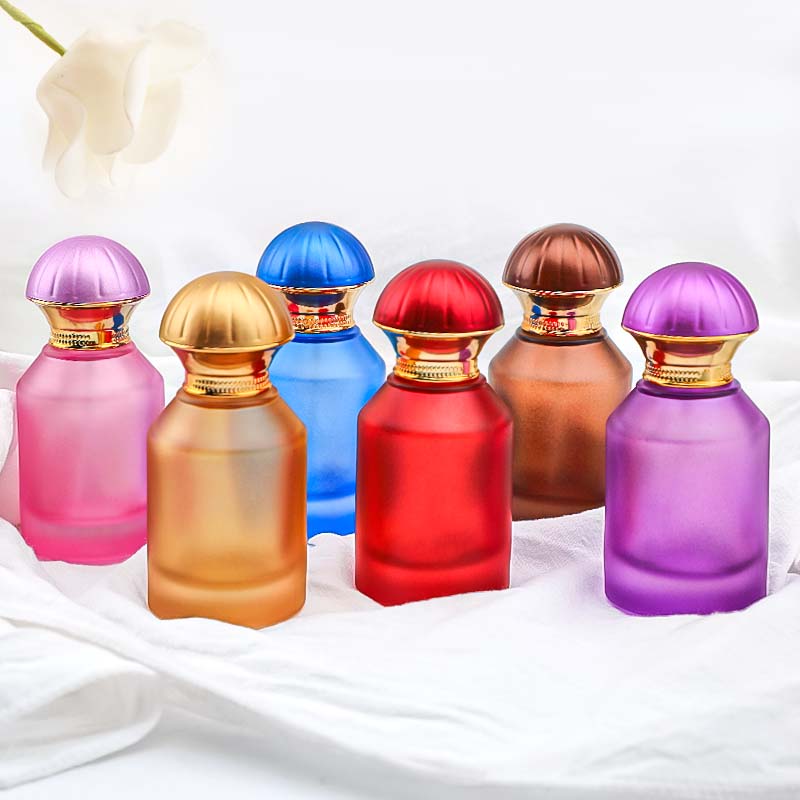 50ml 螺口香水分装瓶玻璃瓶六色混化妆品喷雾瓶金顶蘑菇盖详情5