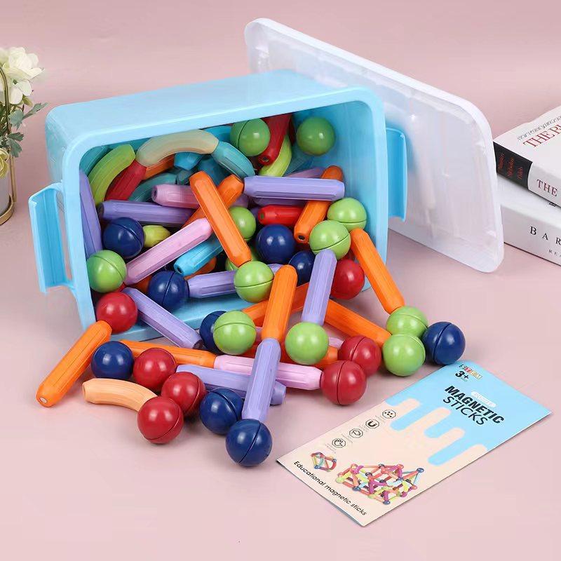 variety magnetic rods strong magnetic toy assembled building blocks magnetic rods children's educational magnet stick early education upfield bar magnet details Picture